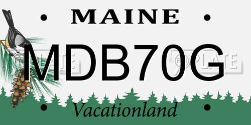 MDB70G Maine License Plate