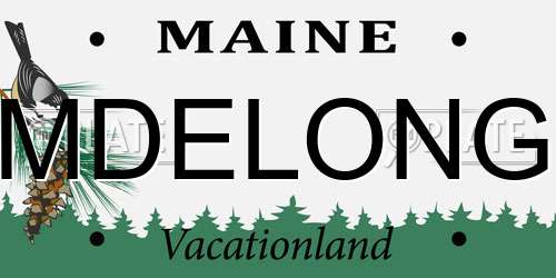 MDELONG Maine License Plate