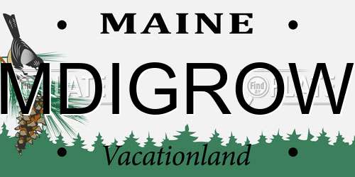 MDIGROW Maine License Plate