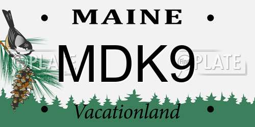 MDK9 Maine License Plate