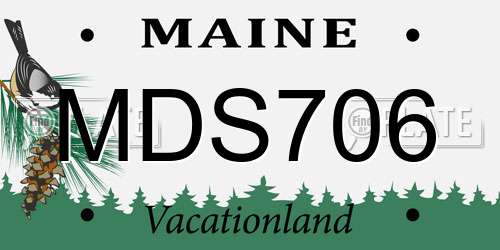 MDS706 Maine License Plate