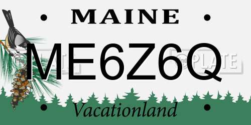 ME6Z6Q Maine License Plate