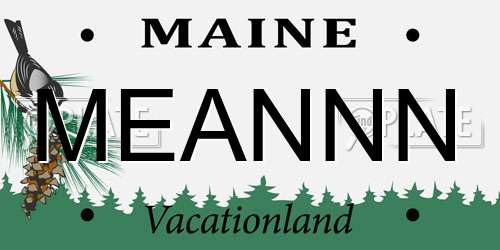 MEANNN Maine License Plate