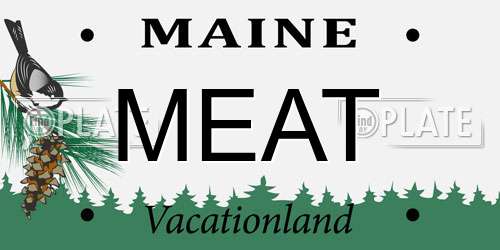 MEAT Maine License Plate