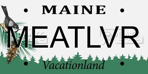 MEATLVR Maine License Plate