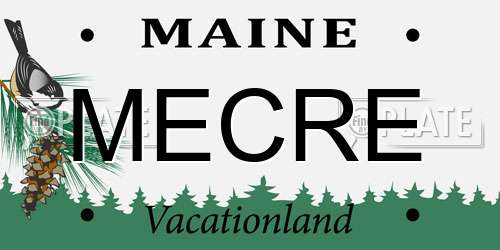 MECRE Maine License Plate