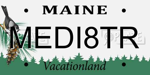 MEDI8TR Maine License Plate