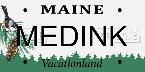 MEDINK Maine License Plate