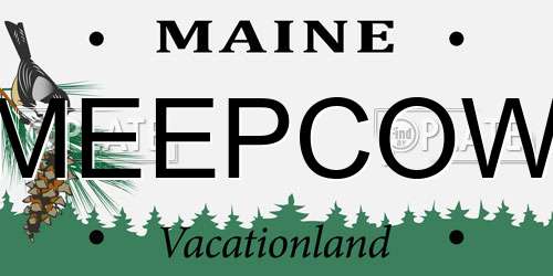 MEEPCOW Maine License Plate