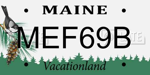 MEF69B Maine License Plate