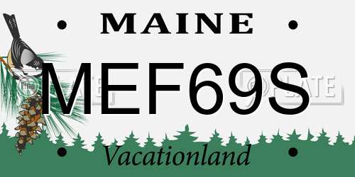 MEF69S Maine License Plate