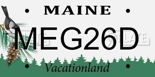 MEG26D Maine License Plate