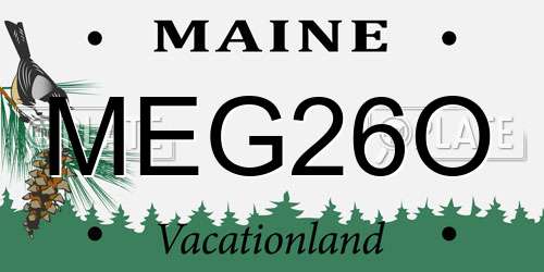 MEG26O Maine License Plate