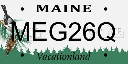 MEG26Q Maine License Plate