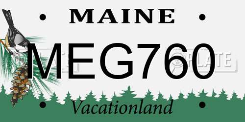 MEG760 Maine License Plate