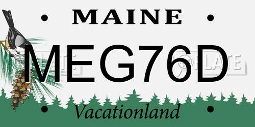 MEG76D Maine License Plate
