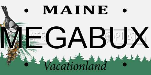 MEGABUX Maine License Plate