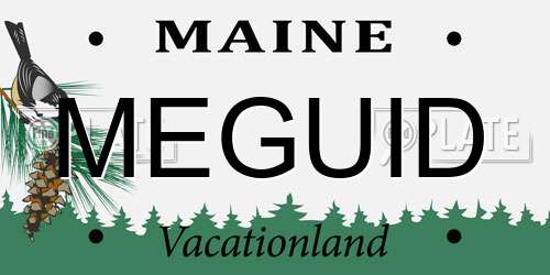 MEGUID Maine License Plate