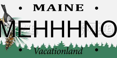 MEHHHNO Maine License Plate