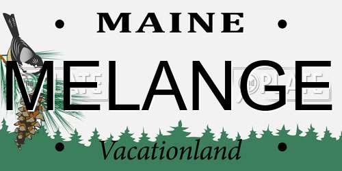 MELANGE Maine License Plate