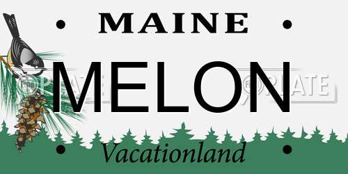 MELON Maine License Plate