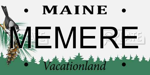 MEMERE Maine License Plate