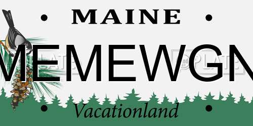 MEMEWGN Maine License Plate