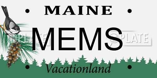 MEMS Maine License Plate