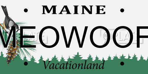 MEOWOOF Maine License Plate