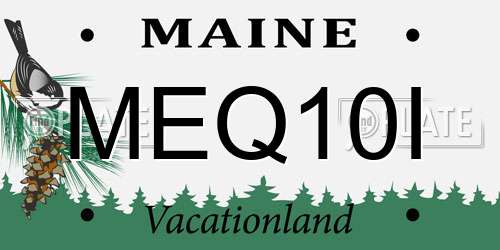 MEQ10I Maine License Plate