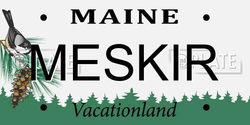 MESKIR Maine License Plate