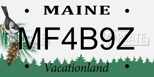 MF4B9Z Maine License Plate