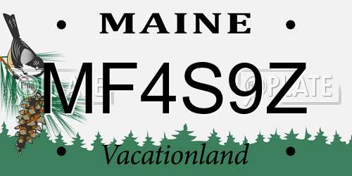 MF4S9Z Maine License Plate