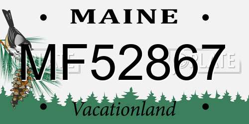 MF52867 Maine License Plate