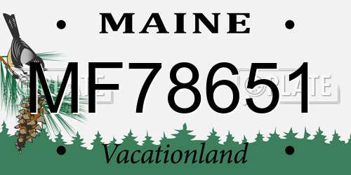 MF78651 Maine License Plate
