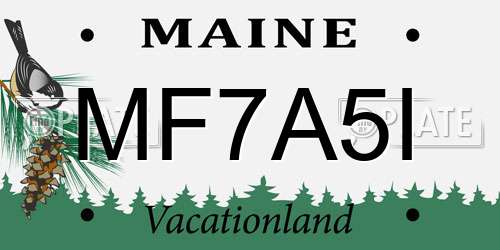 MF7A5I Maine License Plate