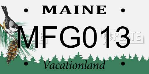 MFG013 Maine License Plate
