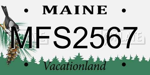 MFS2567 Maine License Plate