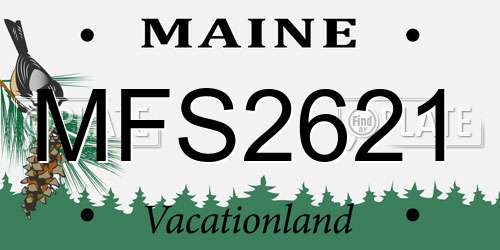 MFS2621 Maine License Plate