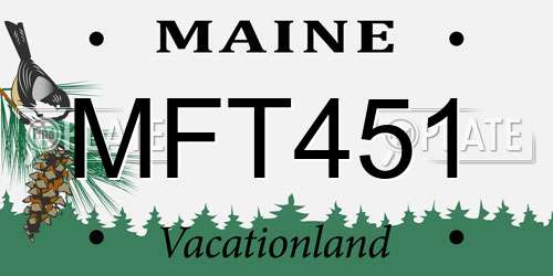 MFT451 Maine License Plate