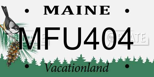 MFU404 Maine License Plate