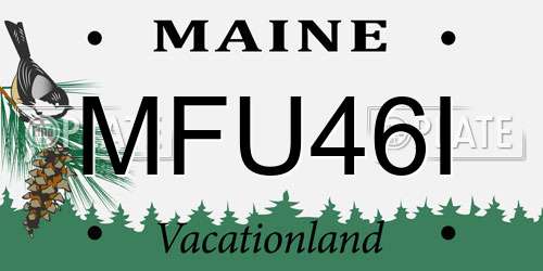 MFU46I Maine License Plate