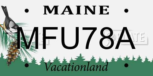 MFU78A Maine License Plate