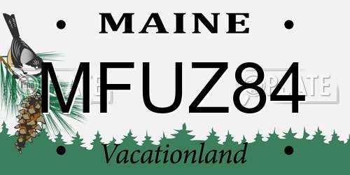 MFUZ84 Maine License Plate