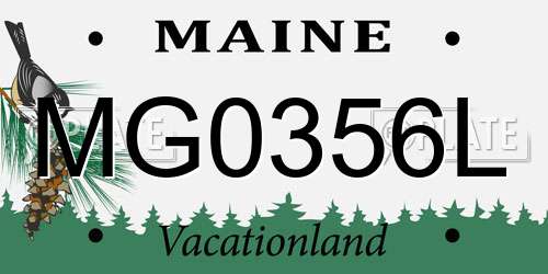 MG0356L Maine License Plate