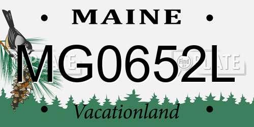 MG0652L Maine License Plate