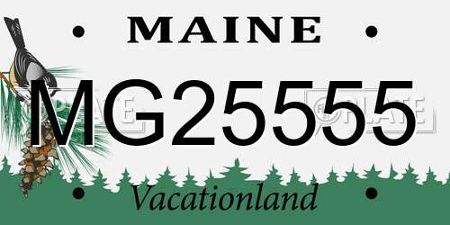 MG25555 Maine License Plate