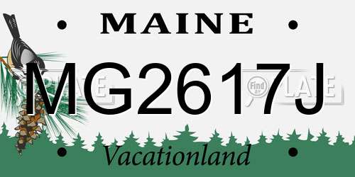 MG2617J Maine License Plate
