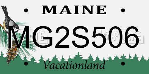 MG2S506 Maine License Plate