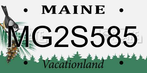 MG2S585 Maine License Plate